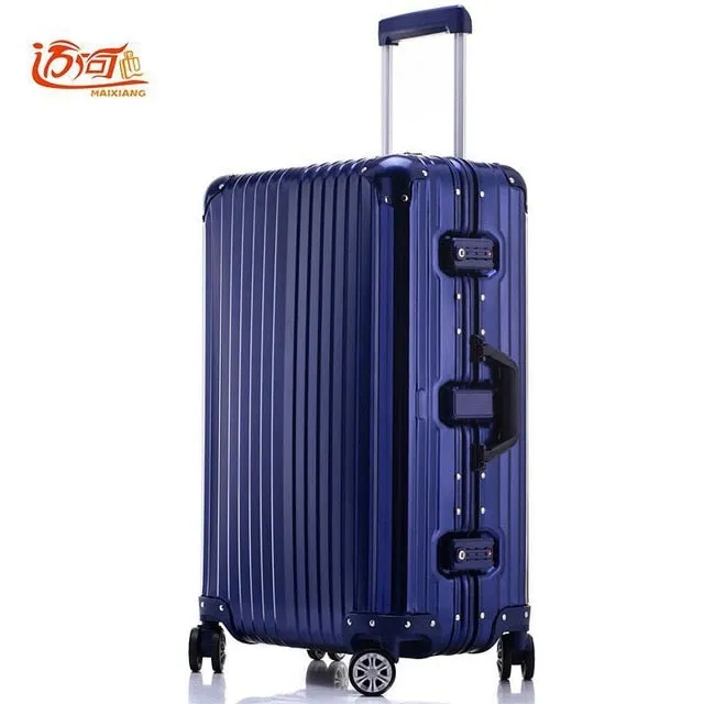 100% Fully Aluminum-Magnesium Alloy Travel Luggage Trolley 20/25 Inch Men Suitcase Water Proof Case