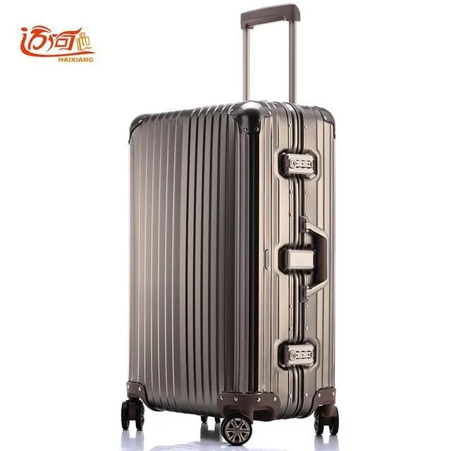 100% Fully Aluminum-Magnesium Alloy Travel Luggage Trolley 20/25 Inch Men Suitcase Water Proof Case