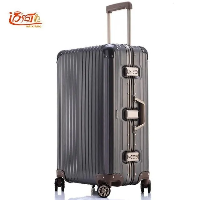 100% Fully Aluminum-Magnesium Alloy Travel Luggage Trolley 20/25 Inch Men Suitcase Water Proof Case