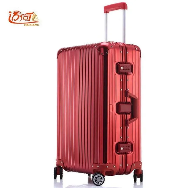 100% Fully Aluminum-Magnesium Alloy Travel Luggage Trolley 20/25 Inch Men Suitcase Water Proof Case