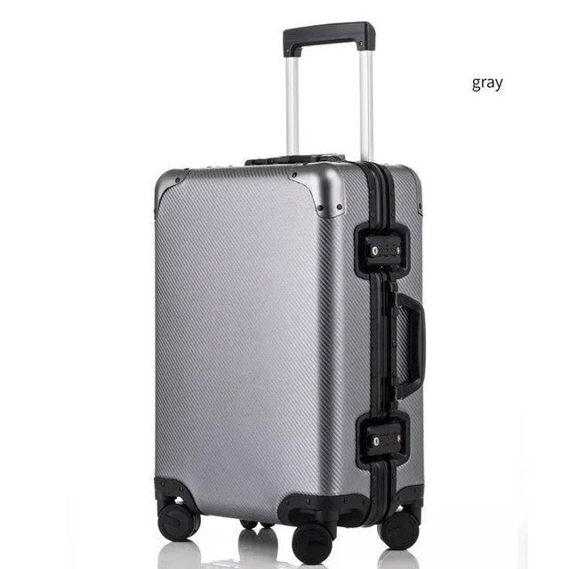 100% High Quality Aluminum Alloy Rolling Luggage Spinner Suitcases Wheel 20 Inch Men Business Carry