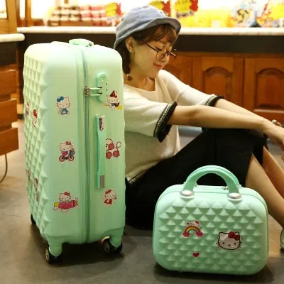 14 24 Inch Women Suitcase Spinner Wheel Girls Suitcase Rolling Luggageboxes Travel Bag Trolley Case