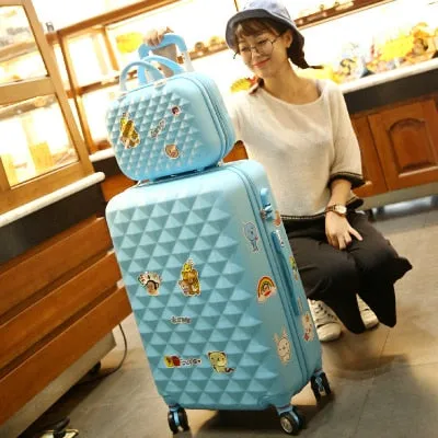 14 24 Inch Women Suitcase Spinner Wheel Girls Suitcase Rolling Luggageboxes Travel Bag Trolley Case