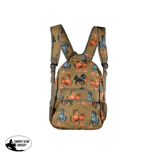 16.5" Backpack with running horses design.