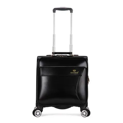 16" Inch High Quality Pu Leather Rolling Travel Luggage Suitcase Bag,Wheel Trolley Case ,Women Drag