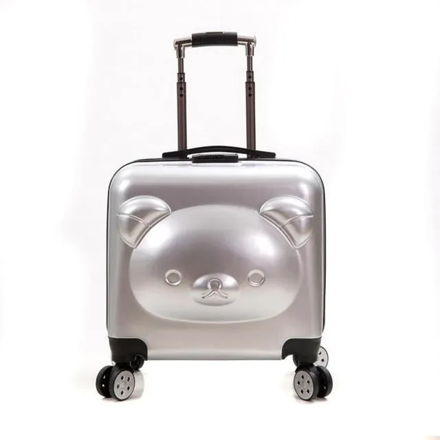 18/20 Inch Pc  Abs Girl Cartoon Pull Rod Box Trolley Case 3D Child Travel Luggage Anime Suitcase