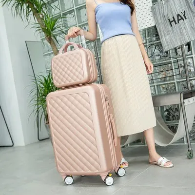 2 Piece Set Suitcase,Small Fresh Universal Wheel Luggage,20"Boarding Box,24"/26"Men And Women Trend