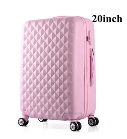 20 Inch Woman Travel Case Suitcases,Diamond Luggage Travel Bag,Abs Travel Luggage,Rolling