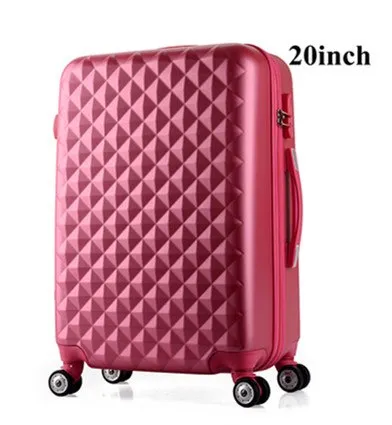 20 Inch Woman Travel Case Suitcases,Diamond Luggage Travel Bag,Abs Travel Luggage,Rolling