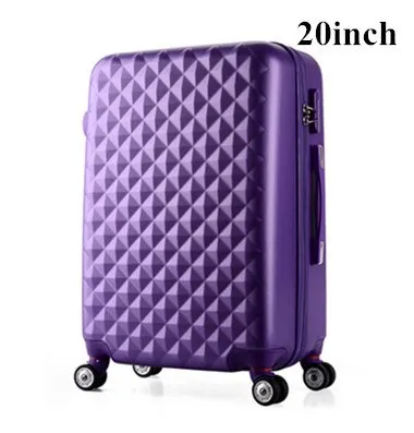 20 Inch Woman Travel Case Suitcases,Diamond Luggage Travel Bag,Abs Travel Luggage,Rolling