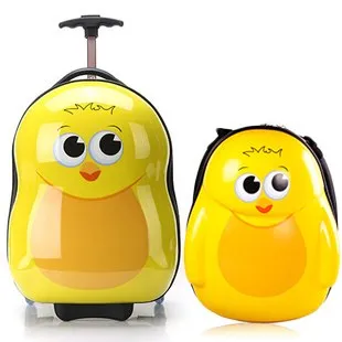 2016 New 16 "Wheeled Luggage 12" Cool Backpack 3D Cartoon Children Suitcase/Abs Cartoon Travel