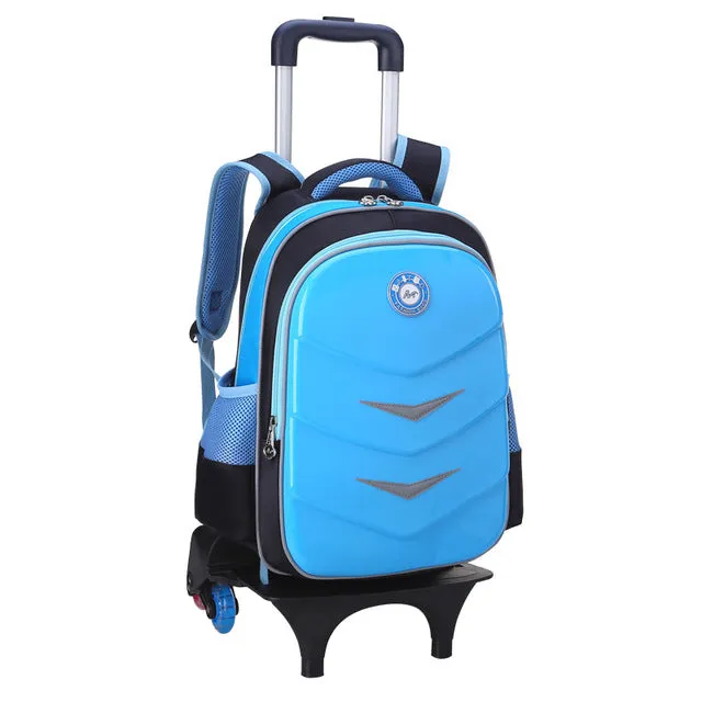 2017 New Trolley Backpack For Children Fashion Cartoon School Wheeled Bag Detachable Backpack For