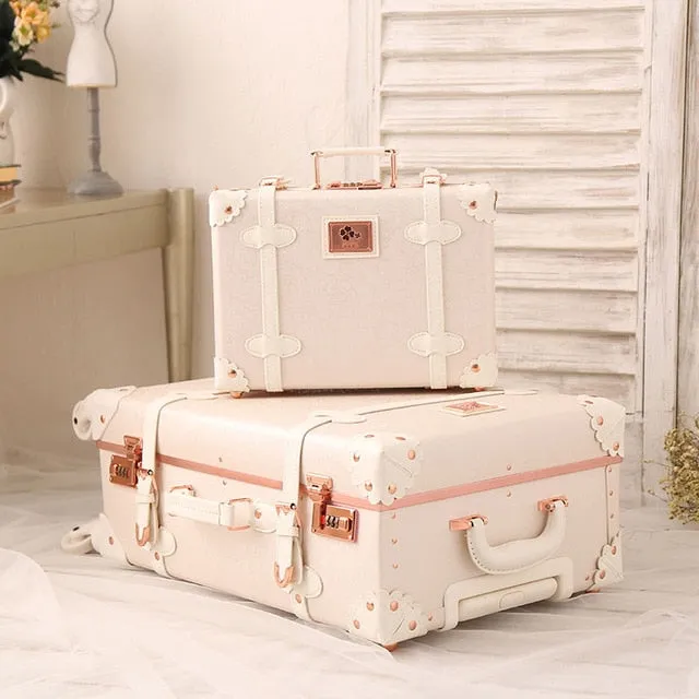 2018 Girl Style Travel Luggage 20"22"24" Large Size Custom Suitcase Carry-Ones Leather Pu Good