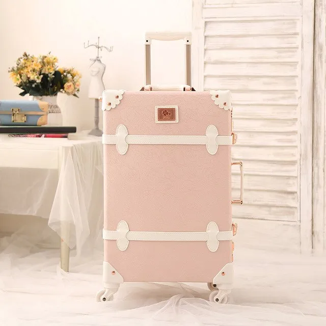 2018 Girl Style Travel Luggage 20"22"24" Large Size Custom Suitcase Carry-Ones Leather Pu Good