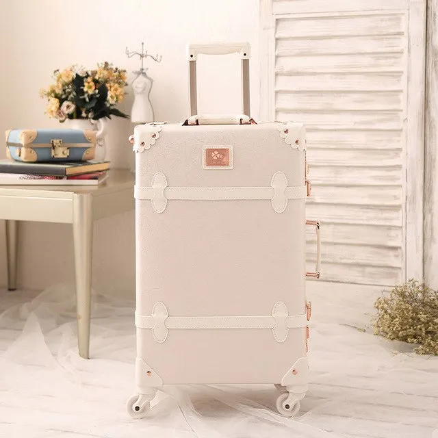 2018 Girl Style Travel Luggage 20"22"24" Large Size Custom Suitcase Carry-Ones Leather Pu Good