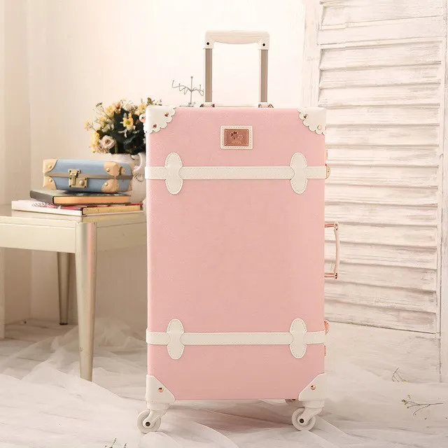 2018 Girl Style Travel Luggage 20"22"24" Large Size Custom Suitcase Carry-Ones Leather Pu Good