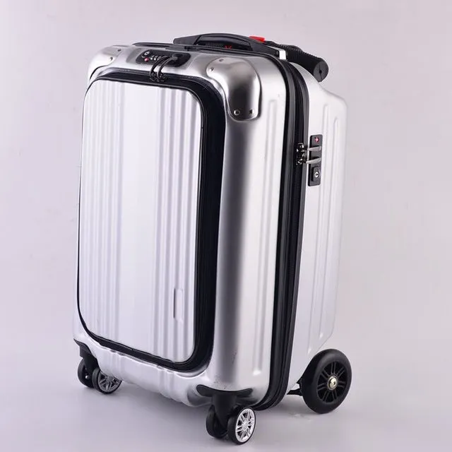 2018 Multi-Function 21 Inches Boy Scooter Suitcase Creative Pc Trolley Case 3D Extrusion Business