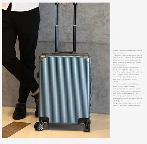 2018 New High-End Aluminum Frame Pc Trolley Case Universal Wheel Men And Women Business Suitcase