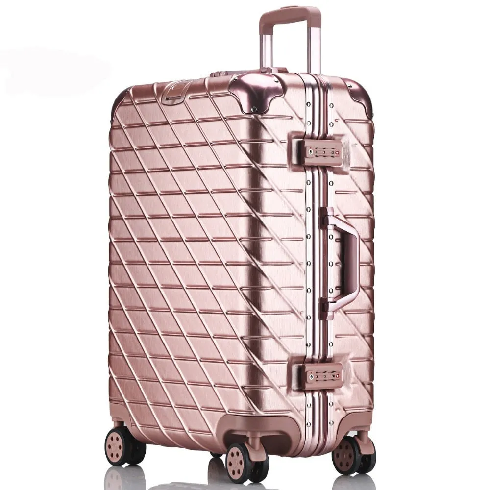 20'24'26'29' Aluminum Frame Rolling Luggage Spinner Travel Suitcase Original 3D Luggage Women