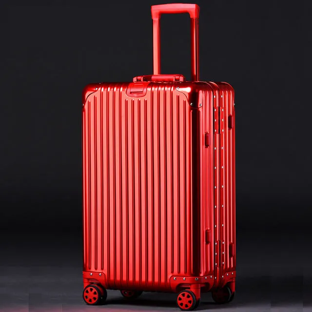 20'24'26'29' Vintage Aluminum Rolling Luggage Spinner Travel Suitcase Original Luggage Women