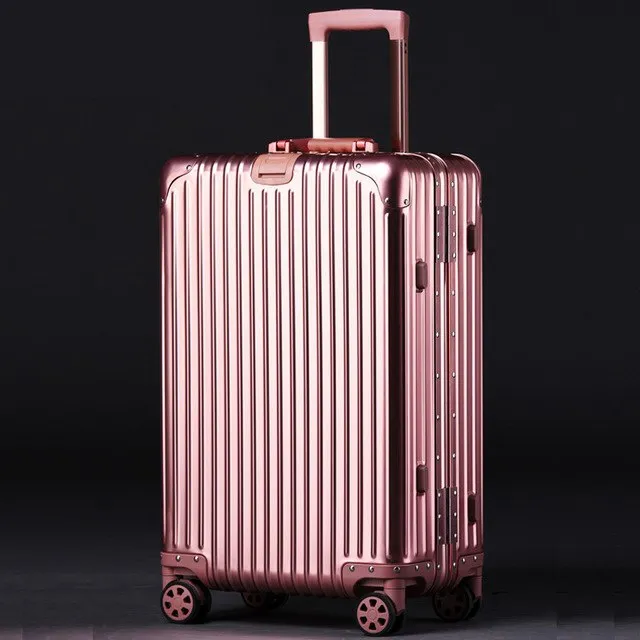 20'24'26'29' Vintage Aluminum Rolling Luggage Spinner Travel Suitcase Original Luggage Women