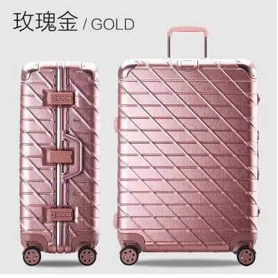 20"26"29"Inchtrolley Suitcase Aluminum Rolling Luggage With Tsa Lock Large Capacity Travel Women