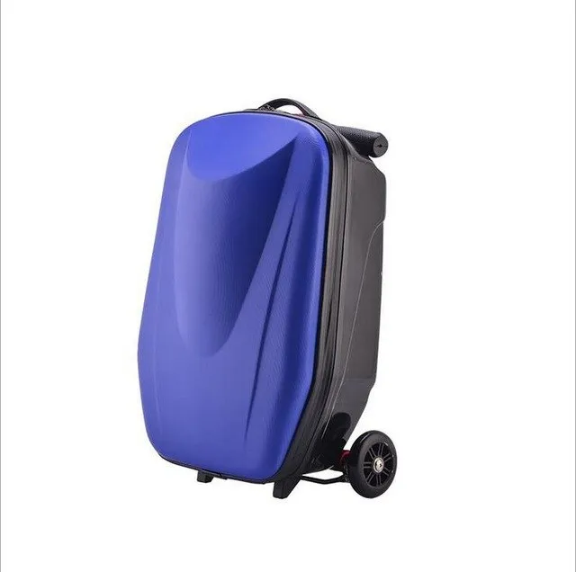 20"Trolley Suitcase Folding Scooter Luggage Boy And Girl Student Cartoon Skateboard Luggage For Men