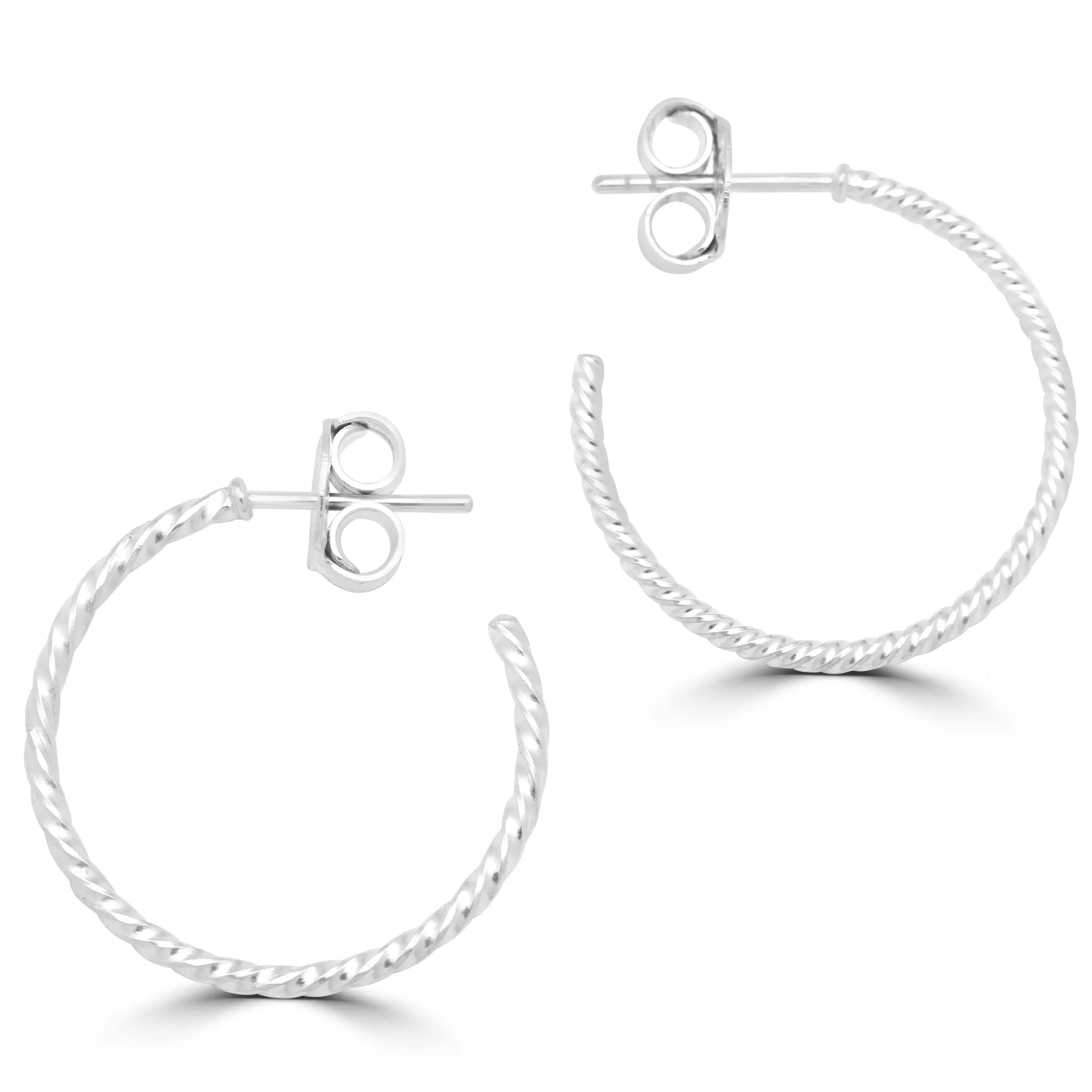 925 Sterling Silver Screw Hoop Earrings