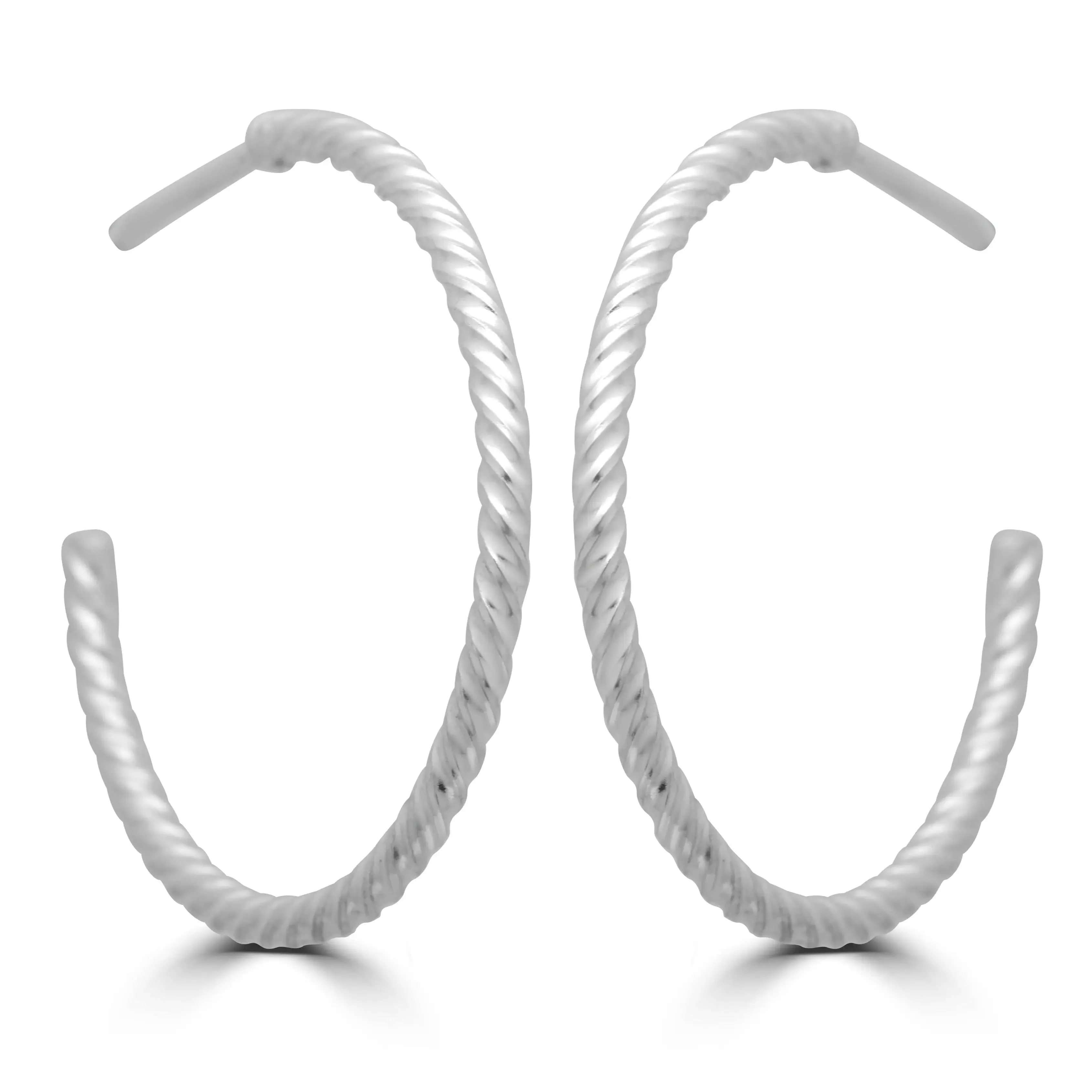 925 Sterling Silver Screw Hoop Earrings