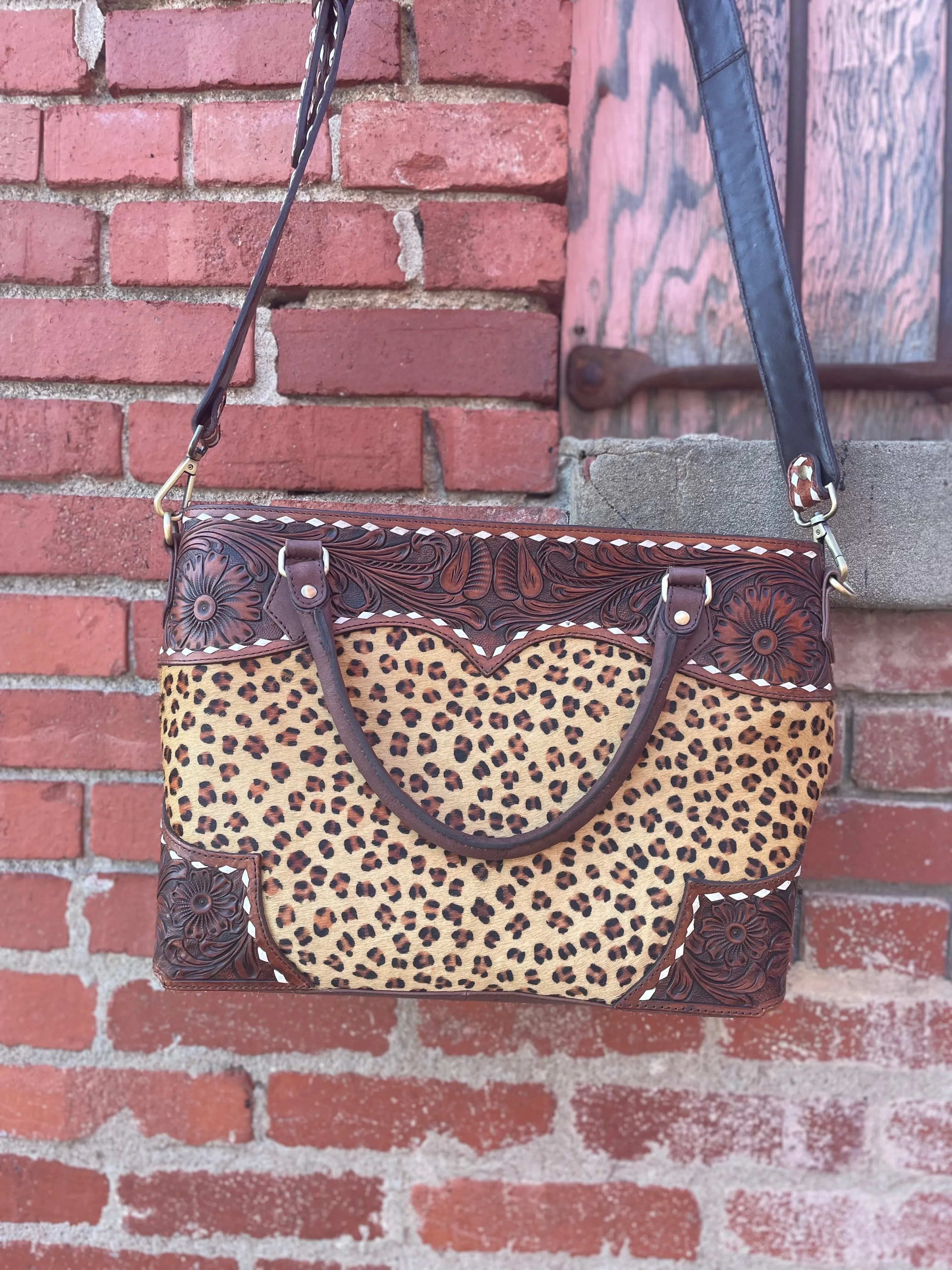 American Darling Leopard Cowhide Purse/Tote