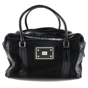 Anya Hindmarch Boston Duffel bag Suede, Patent Leather black Women Used Authentic