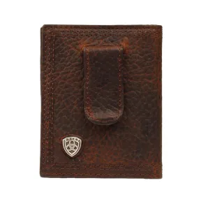 Ariat Brown Bifold Clip Shield Wallet