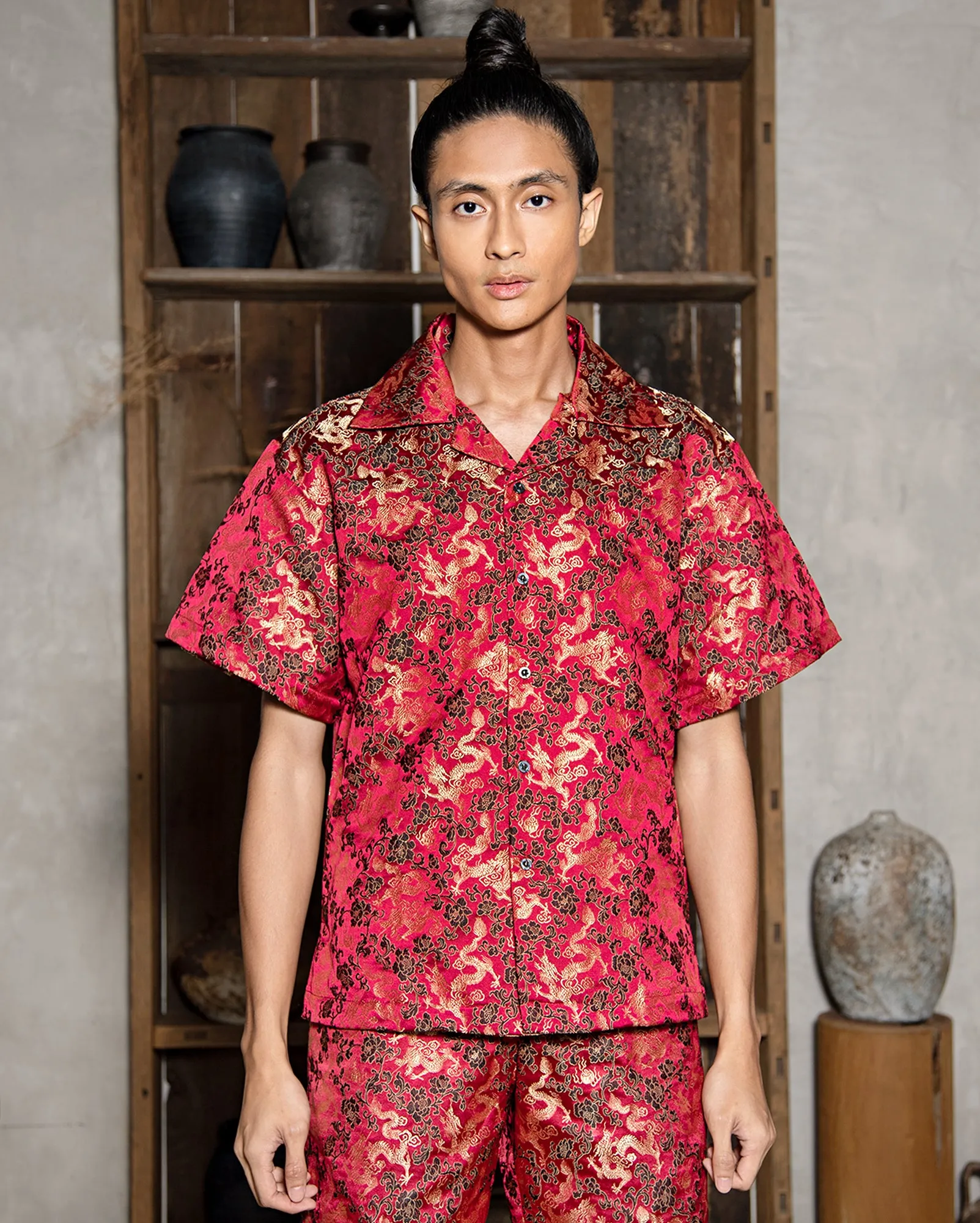 Baju Cuban Cina (Red Dragon)