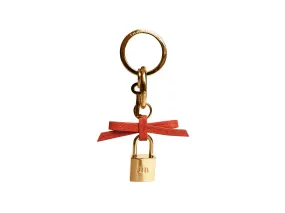 Bow and Padlock Keyring/Bag Charm - Caribou Soft Grainy Print - Orange