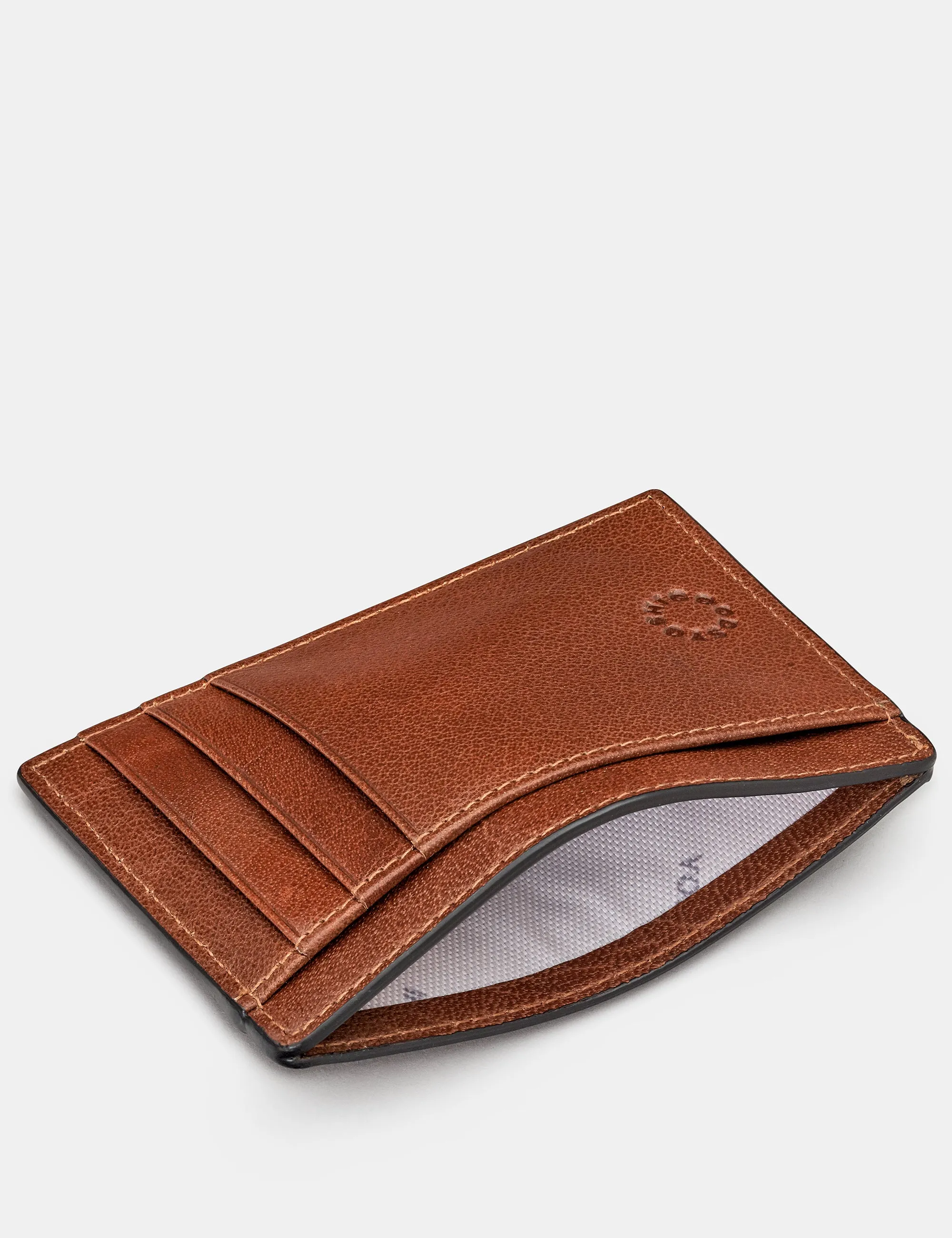 Brown Leather Card Holder With ID Window