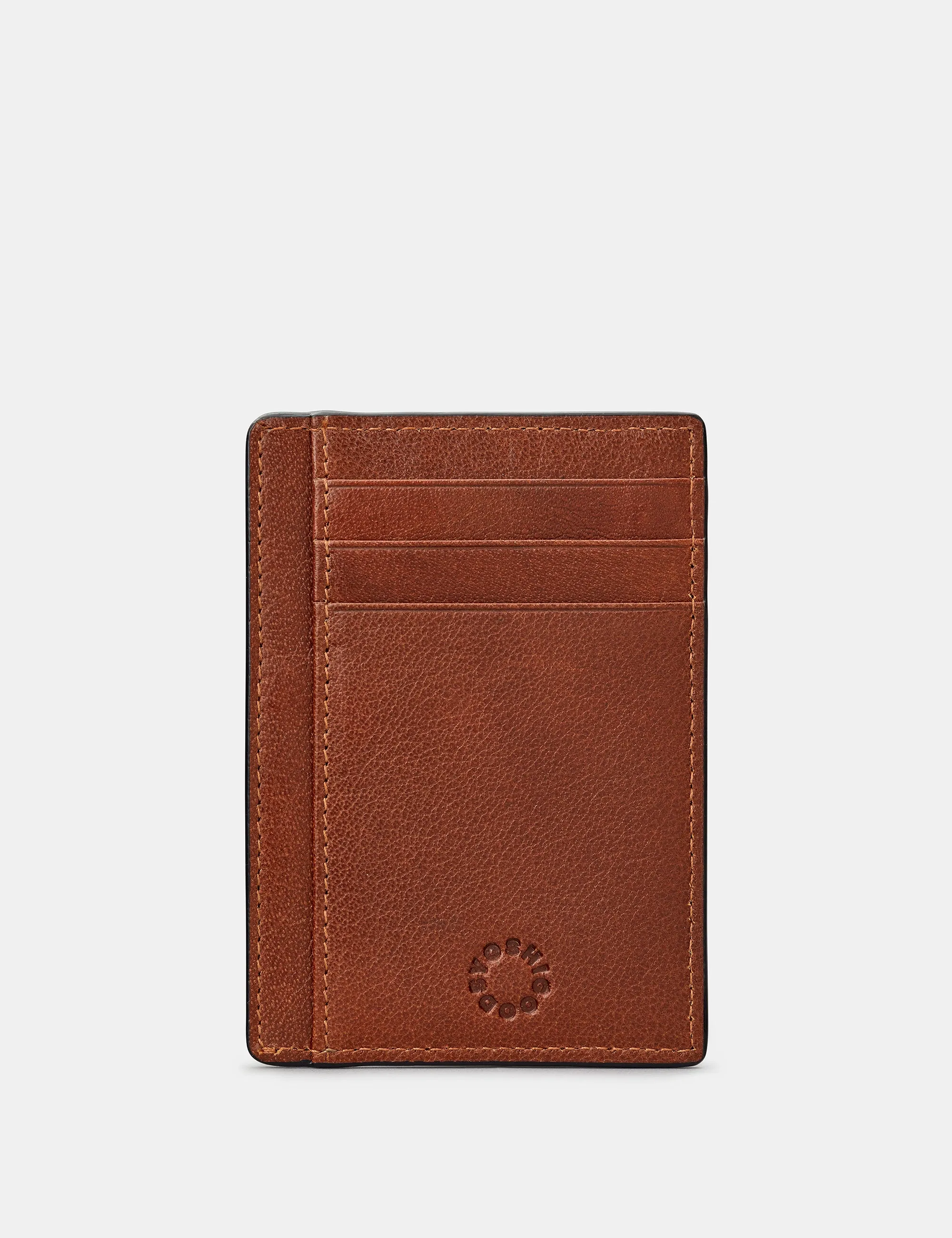 Brown Leather Card Holder With ID Window