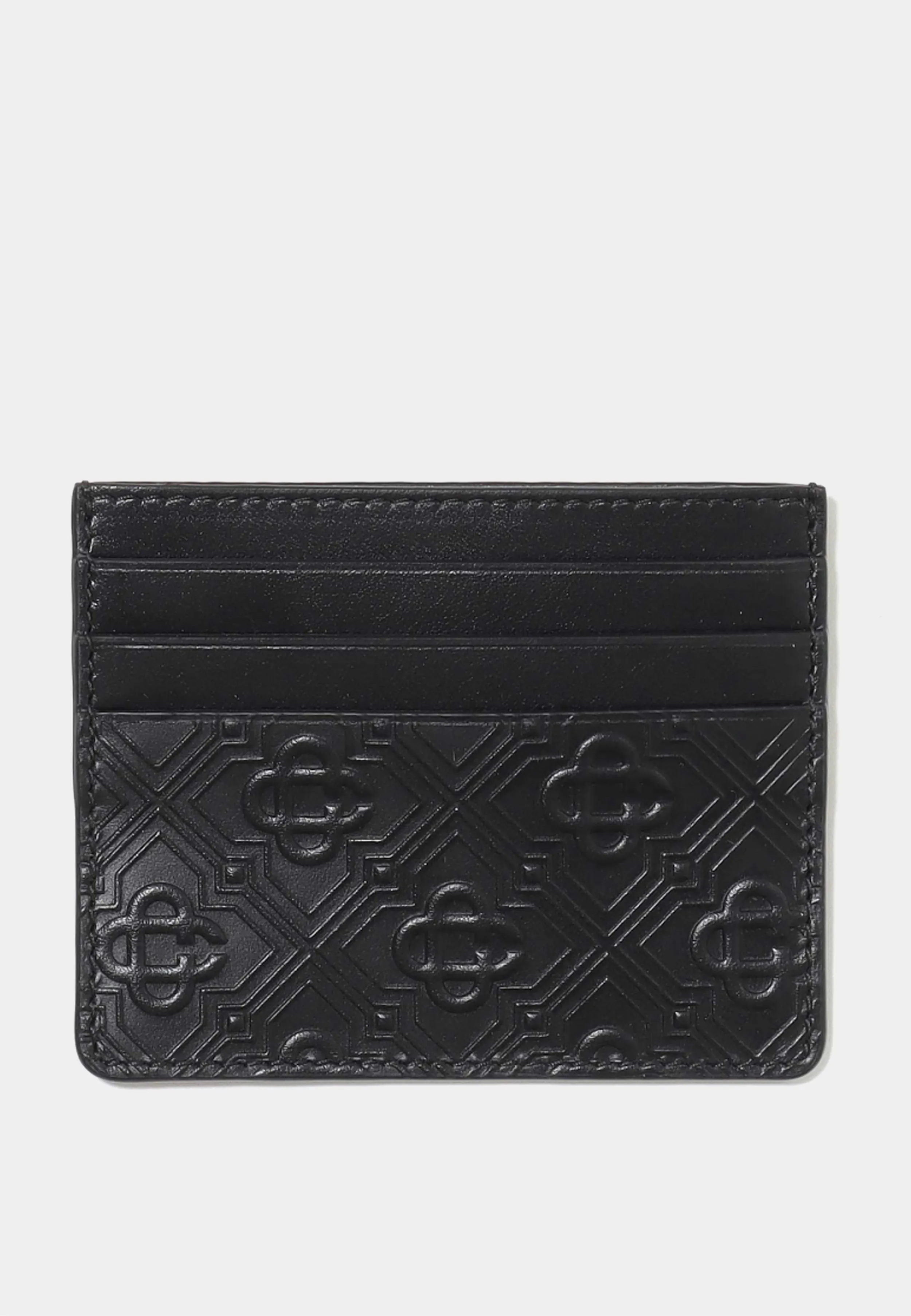 Casablanca Embossed Cc Card Holder Black