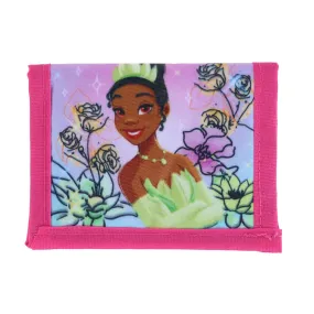 CTM® Kid's Princess Tiana Bifold Wallet with Hook and Loop Closure