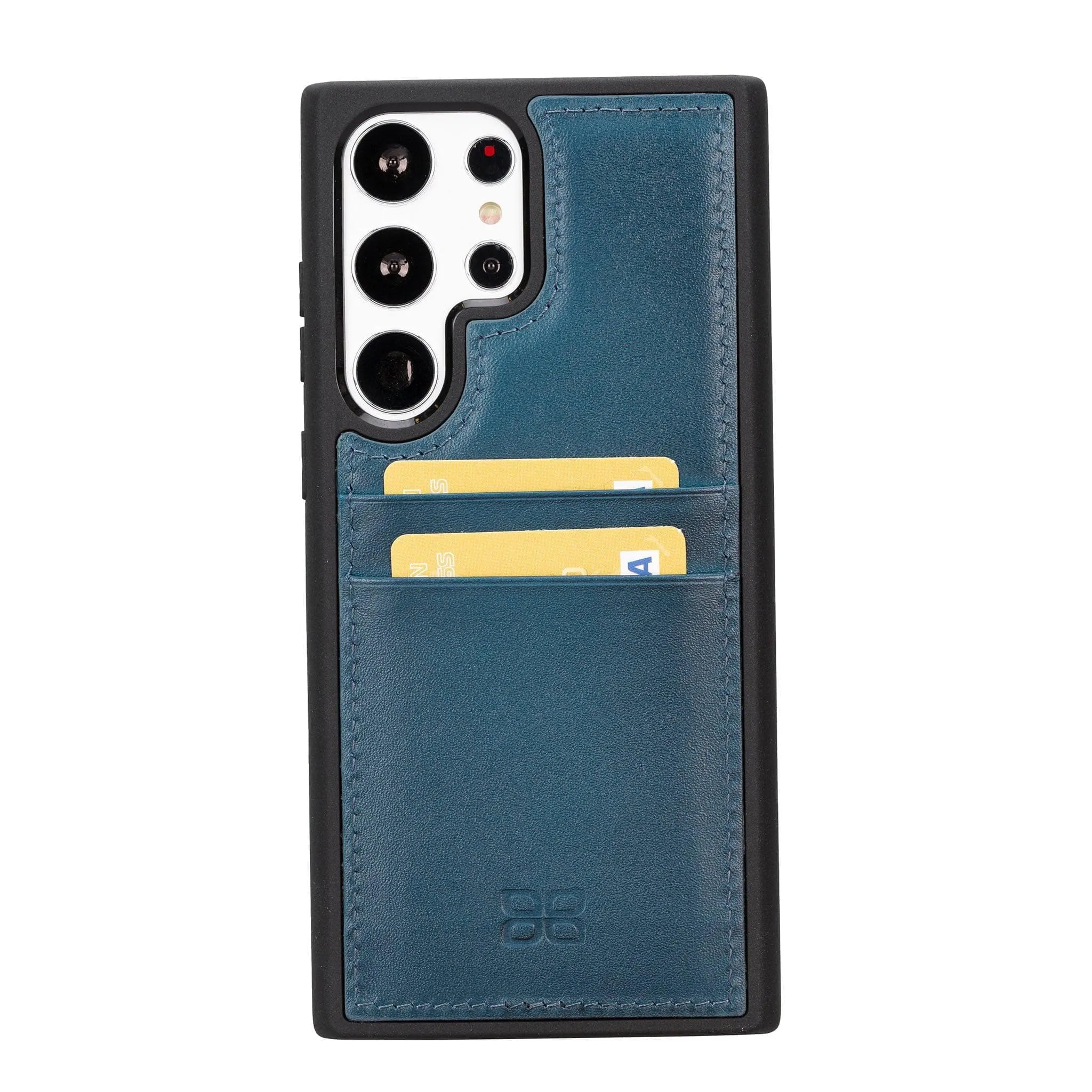 Flexible Leather Back Cover with Card Holder for Samsung Galaxy S24 Series