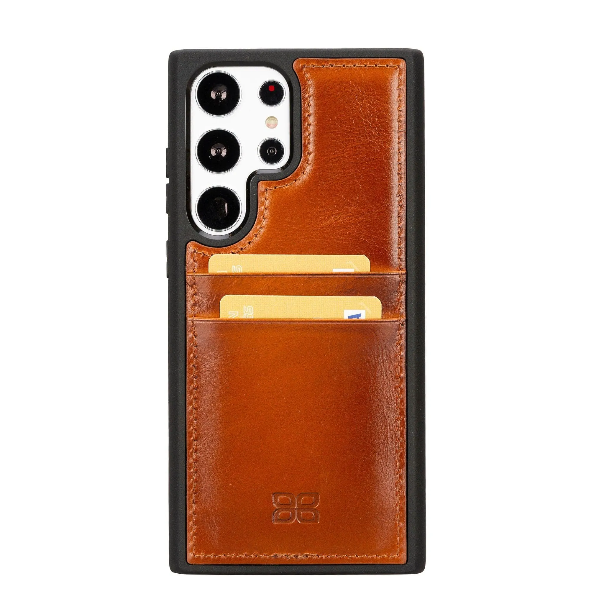 Flexible Leather Back Cover with Card Holder for Samsung Galaxy S24 Series