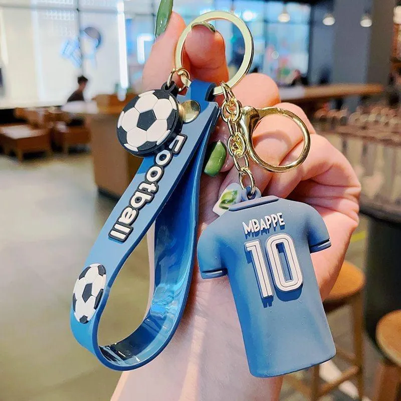 Football Player Jersey Silicon Keychains with Bagcharm and Strap (Select From Drop Down Menu)