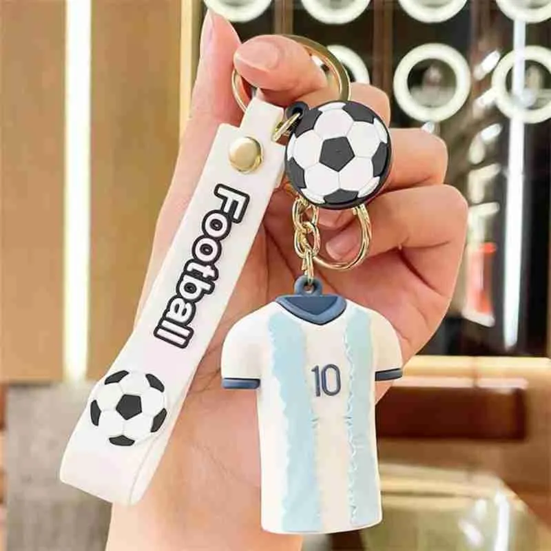 Football Player Jersey Silicon Keychains with Bagcharm and Strap (Select From Drop Down Menu)