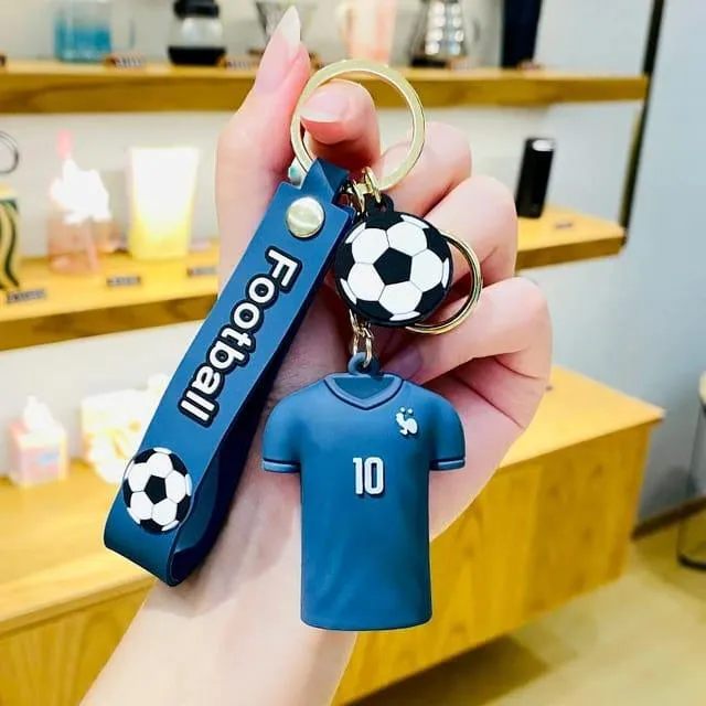 Football Player Jersey Silicon Keychains with Bagcharm and Strap (Select From Drop Down Menu)