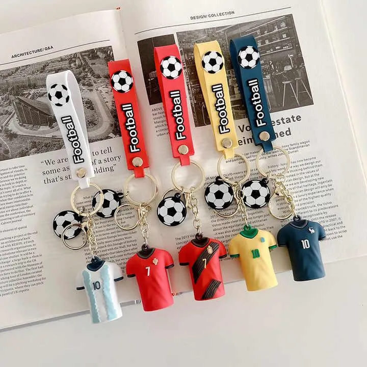 Football Player Jersey Silicon Keychains with Bagcharm and Strap (Select From Drop Down Menu)