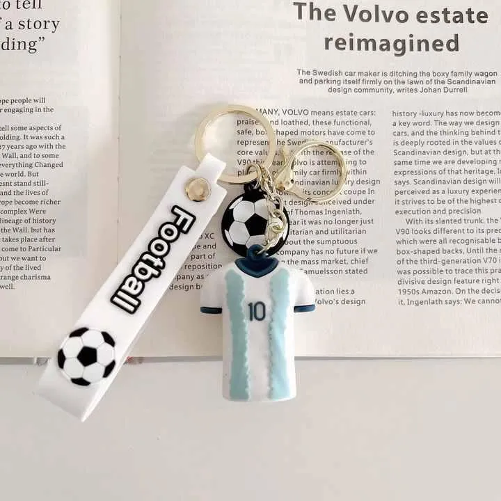 Football Player Jersey Silicon Keychains with Bagcharm and Strap (Select From Drop Down Menu)