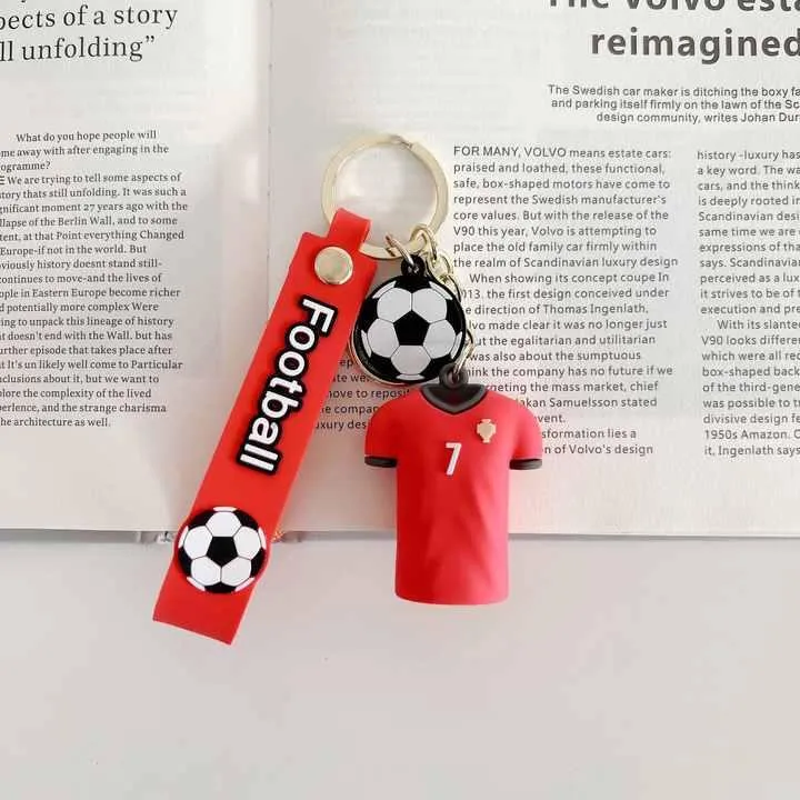 Football Player Jersey Silicon Keychains with Bagcharm and Strap (Select From Drop Down Menu)