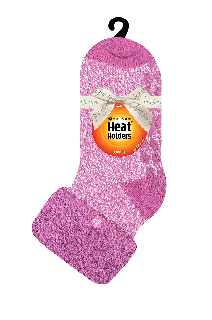 Ladies Original Gillian Lounge Socks with Turnover Top - Pink