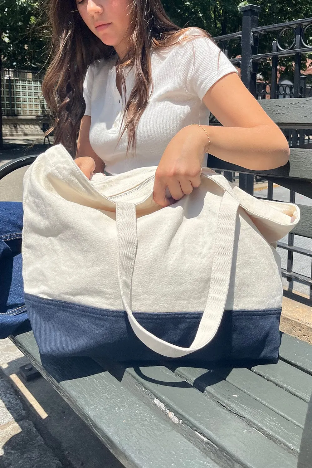 Large Colorblock Tote Bag