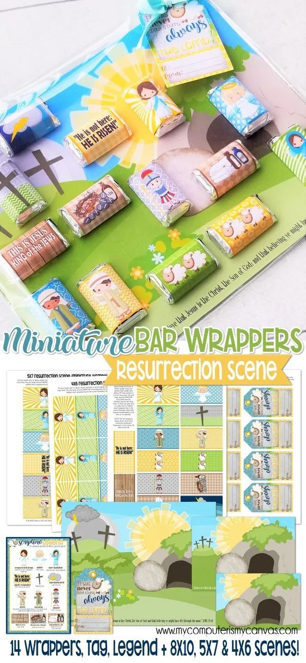 MINIATURE BAR WRAPS {Resurrection Scene} PRINTABLE