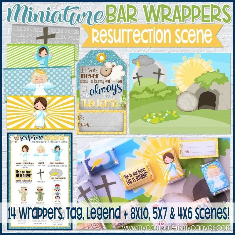 MINIATURE BAR WRAPS {Resurrection Scene} PRINTABLE